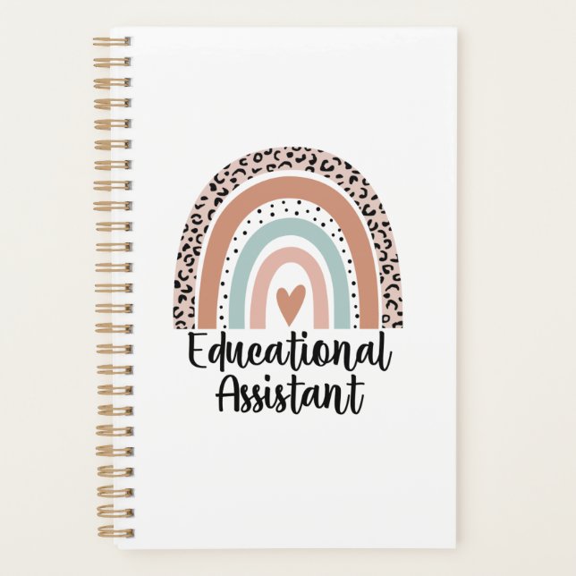 Educational Assistant Rainbow Leopard Teacher Assi Planner (Front)