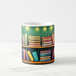 Educational back-to-school themed decor with stack coffee mug
