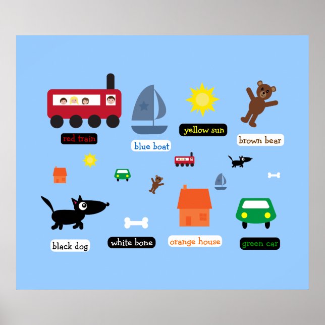 Educational child's poster teaching about colour (Front)