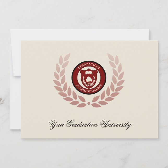 Educational Crest College Graduation Announcements (Front)