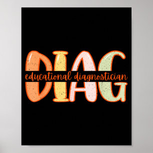 Educational diagnostician school diag retro diag poster