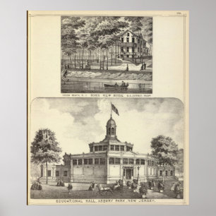 Educational Hall, Asbury Park and River View House Poster