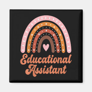 Educational Istant Rainbow Retro Teacher Support Magnet