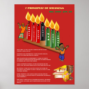 Educational KWANZAA Poster 7 Principles, Symbols