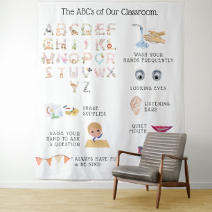 Educational Learning Classroom Rules Tapestry