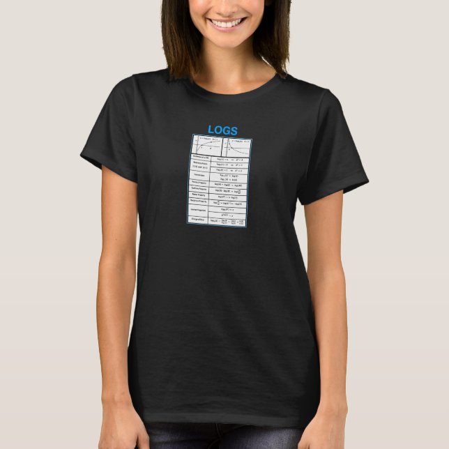 Educational Math Logs And Logarithmic Properties ( T-Shirt (Front)
