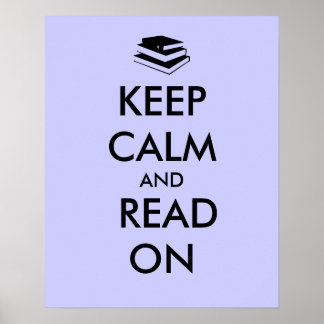Educational Poster Stack of Books Keep Calm Read