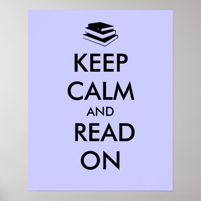 Educational Poster Stack of Books Keep Calm Read (Front)