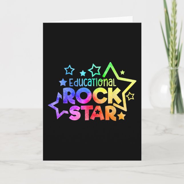 EDUCATIONAL ROCKSTAR Funny Teacher Quote Back to Card (Front)