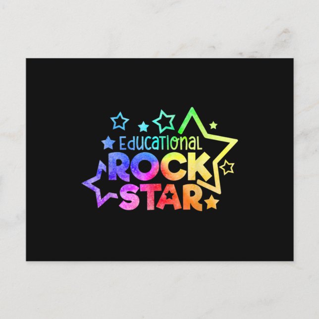 EDUCATIONAL ROCKSTAR Funny Teacher Quote Back to Postcard (Front)