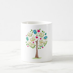 Educational Tree of Knowledge with Books Coffee Mug