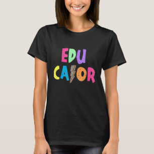 Educator Colorful Lightening Bolt School Staff T-Shirt
