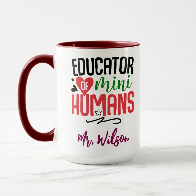 Educator of Mini Humans Notebook – Funny Teacher  Mug (Left)