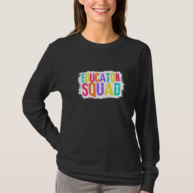 Educator Squad Colourful Paint Brush   T-Shirt (Front)