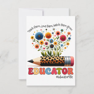 Educator Teach Them, Love Them, Watch Them Grow RSVP Card