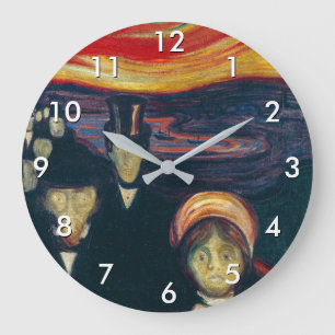 Edvard Munch - Anxiety Large Clock