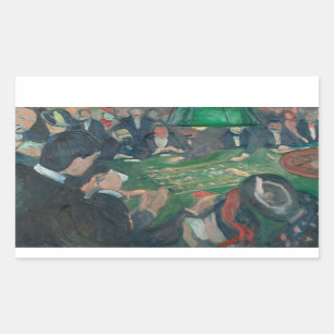 Edvard Munch - At the Roulette Table Rectangular Sticker