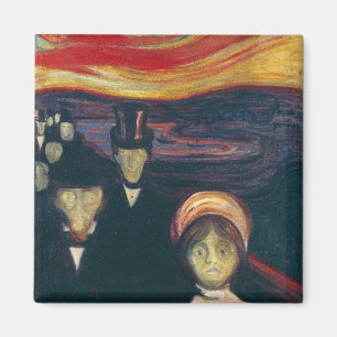 Edvard Munch Classic Painting, Anxiety (1894) Magnet