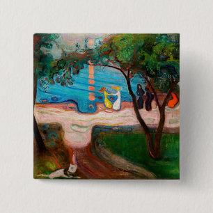 Edvard Munch - Dance on the Beach 15 Cm Square Badge