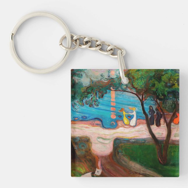 Edvard Munch - Dance on the Beach Key Ring (Front)