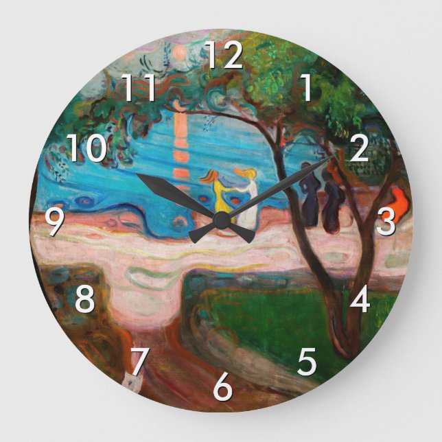 Edvard Munch - Dance on the Beach Large Clock (Front)