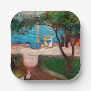 Edvard Munch - Dance on the Beach Paper Plate