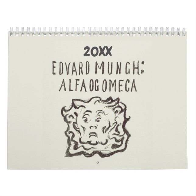 Edvard Munch Dark Depressed  Calendar (Cover)