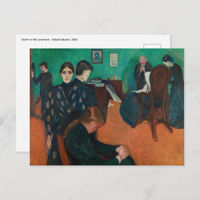 Edvard Munch - Death in the Sickroom v1 Postcard (Front/Back)