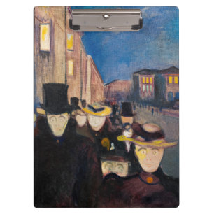 Edvard Munch - Evening on Karl Johan Street Clipboard