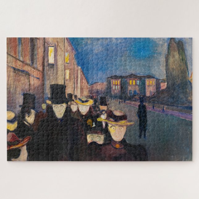 Edvard Munch - Evening on Karl Johan Street Jigsaw Puzzle (Horizontal)