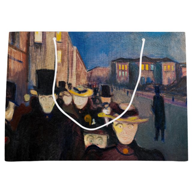 Edvard Munch - Evening on Karl Johan Street Large Gift Bag (Front)