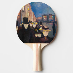 Edvard Munch - Evening on Karl Johan Street Ping Pong Paddle