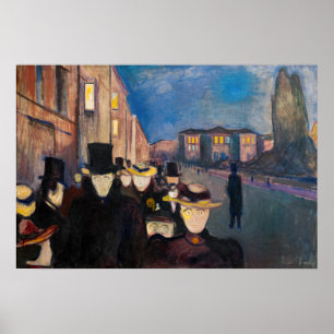 Edvard Munch - Evening on Karl Johan Street Poster