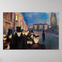 Edvard Munch - Evening on Karl Johan Street