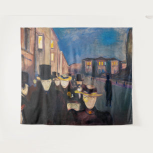 Edvard Munch - Evening on Karl Johan Street Tapestry