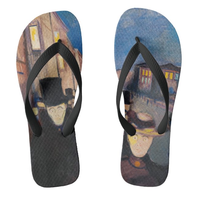 Edvard Munch - Evening on Karl Johan Street Thongs (Footbed)