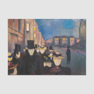 Edvard Munch - Evening on Karl Johan Street Tissue Paper