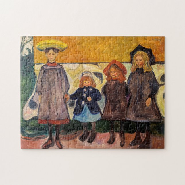Edvard Munch - Four Girls in Asgardstrand Jigsaw Puzzle (Horizontal)