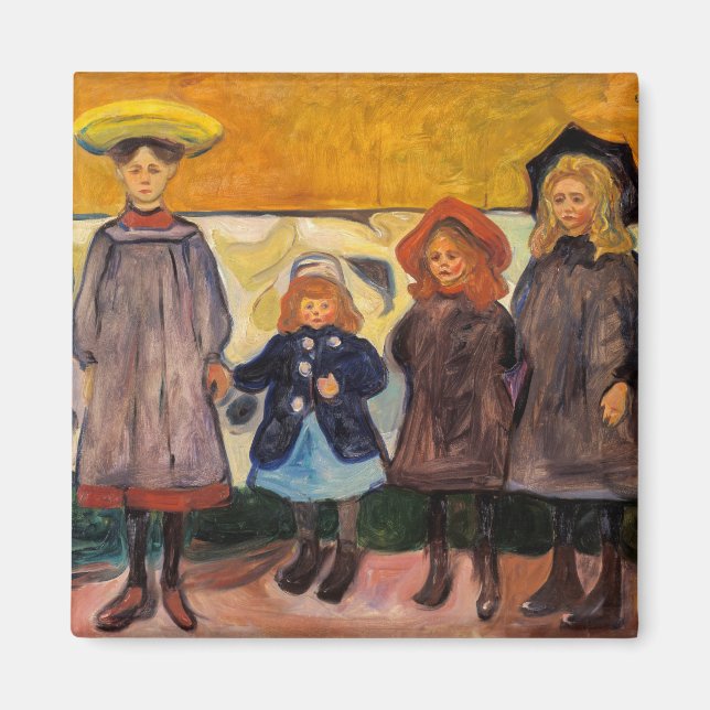 Edvard Munch - Four Girls in Asgardstrand Magnet (Front)