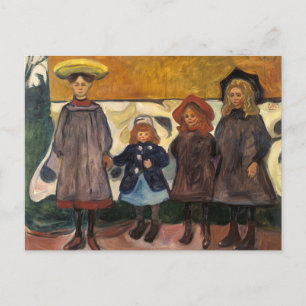 Edvard Munch - Four Girls in Asgardstrand Postcard