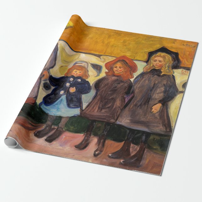 Edvard Munch - Four Girls in Asgardstrand Wrapping Paper (Unrolled)