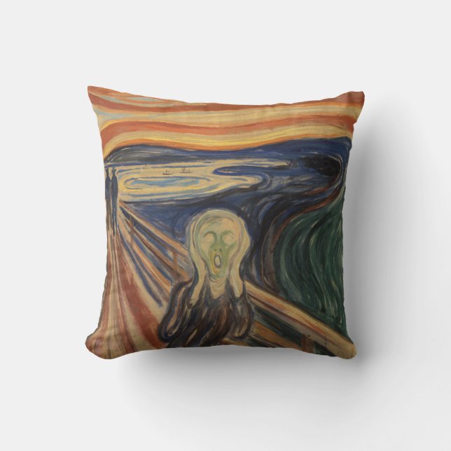 Edvard Munch Iconic The Scream Painting Cushion (Front)