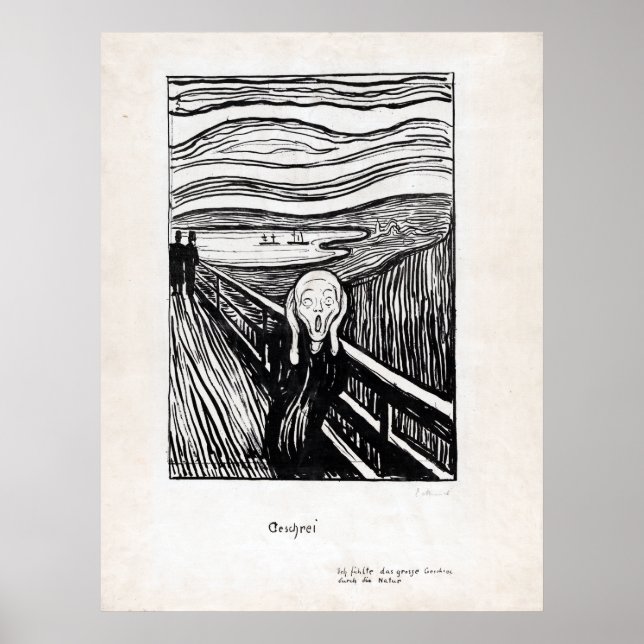 Edvard Munch Illustration The Scream Poster (Front)