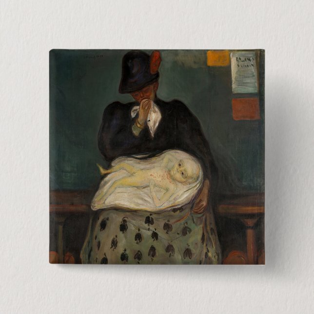 Edvard Munch - Inheritance 15 Cm Square Badge (Front)
