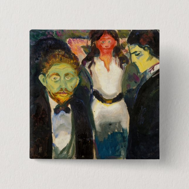 Edvard Munch - Jealousy 15 Cm Square Badge (Front)