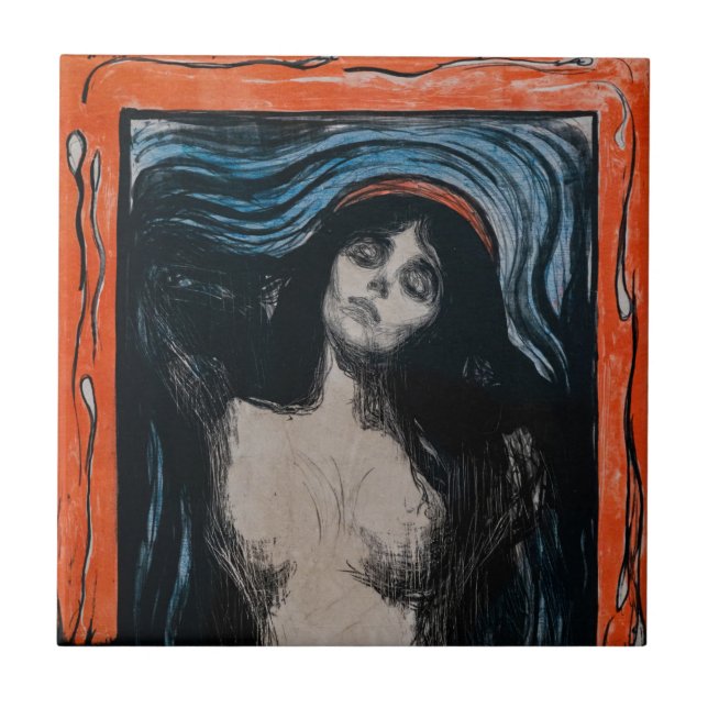 Edvard Munch - Madonna Lithography Ceramic Tile (Front)