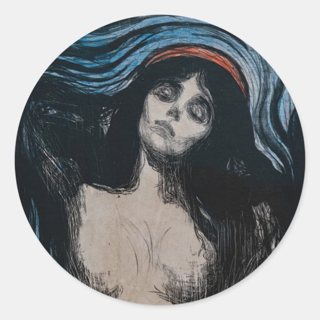 Edvard Munch - Madonna Lithography Classic Round Sticker (Front)