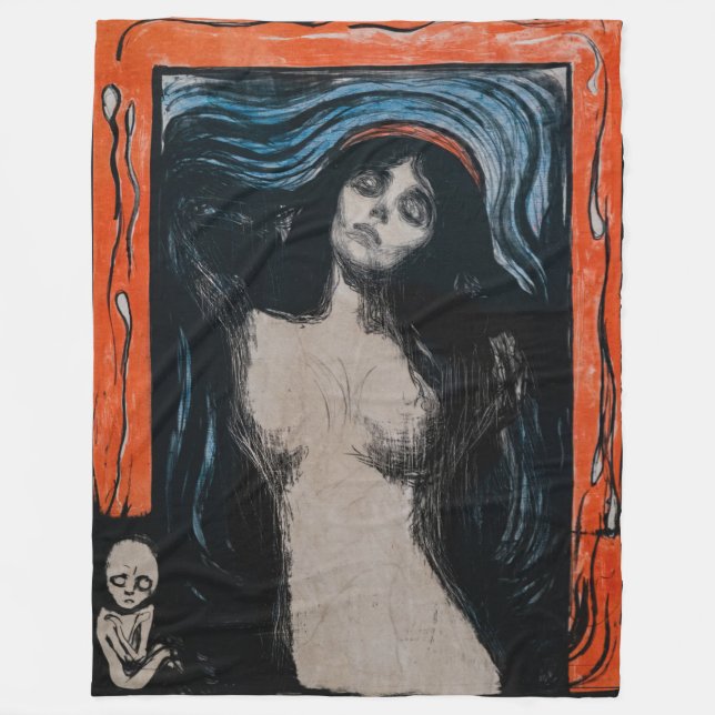 Edvard Munch - Madonna Lithography Fleece Blanket (Front)