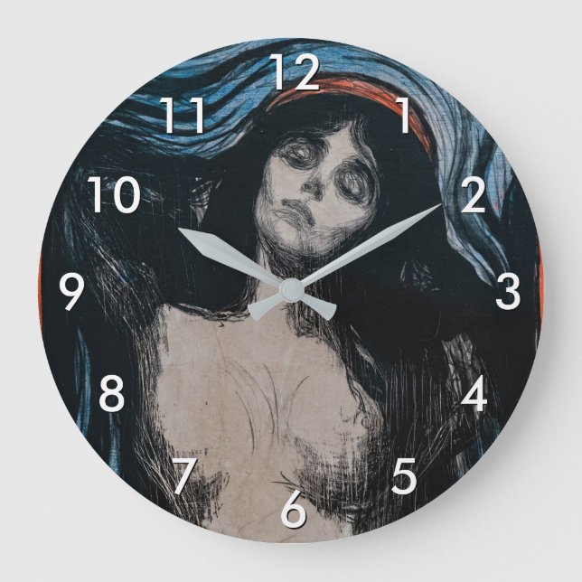 Edvard Munch - Madonna Lithography Large Clock (Front)