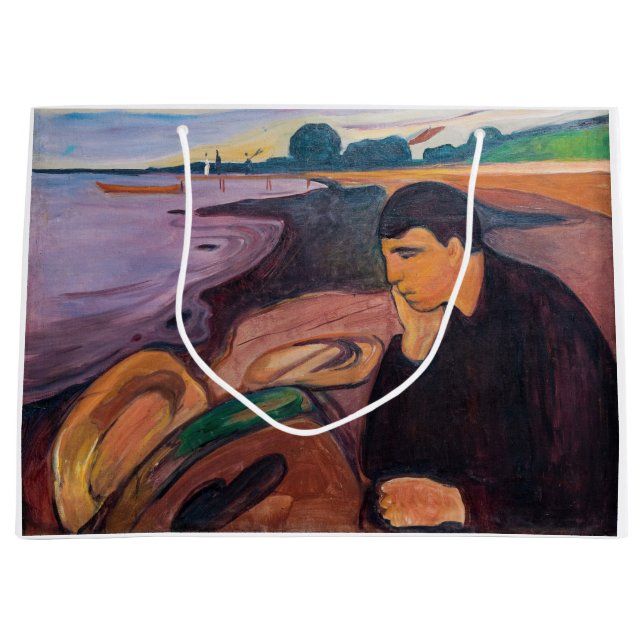 Edvard Munch - Melancholy 1894 Large Gift Bag (Front)